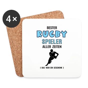 Rugby Spieler Bester Rugbyer Geburtstag Rugbyspiel - Untersetzer (4er-Set) - Weiß - Vorne