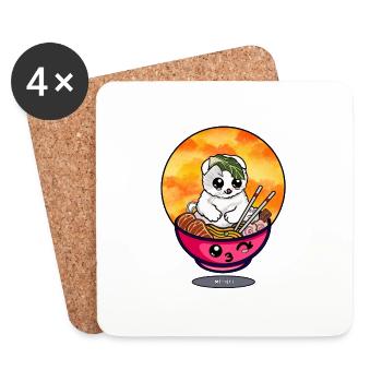 Ramen kitty - Untersetzer (4er-Set) - Weiß - Vorne