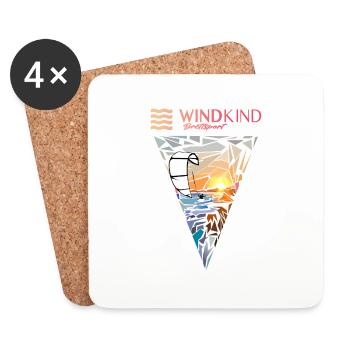 Kitesurfer - Untersetzer (4er-Set) - Weiß - Vorne