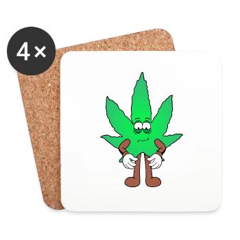 Der Bloom - Weed Cannabis Stoned Hanf Marihuana - Untersetzer (4er-Set) - Weiß - Vorne