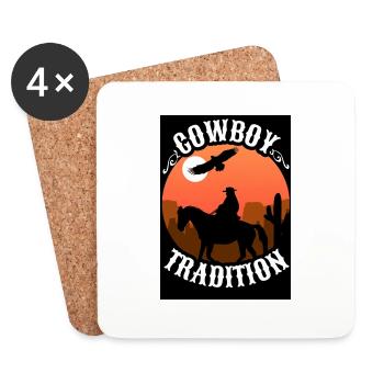 Cowboy Texas - Coasters (set of 4) - white - Front
