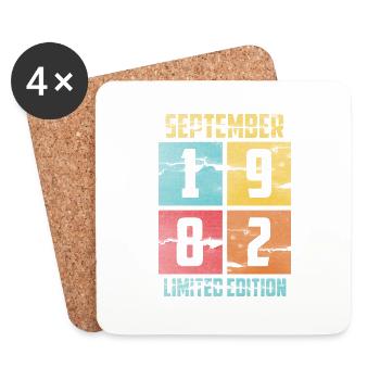September 1982 Birthday Gift 1982 - Coasters (set of 4) - white - Front