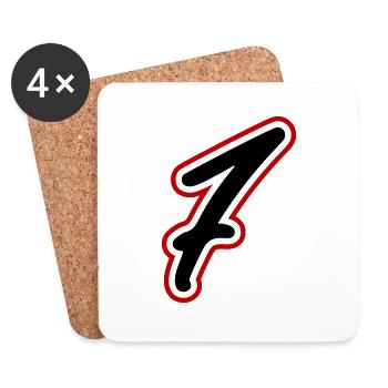 7 Number symbol - Coasters (set of 4) - white - Front