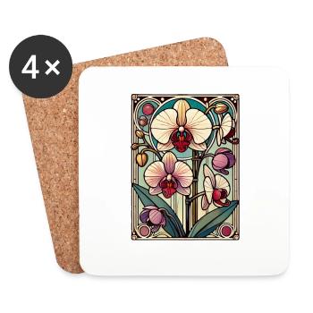 Stained Class Orchid - Coasters (set of 4) - white - Front