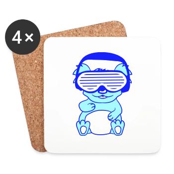 DJ Koala Ours Australien Koala Ours Assis Mignon - Dessous de verre (lot de 4) - blanc - Devant