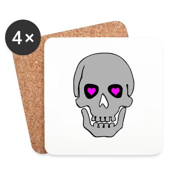 skull in love 02 - Coasters (set of 4) - white - Front