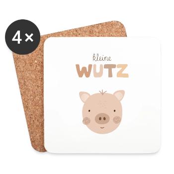 Kleine Wutz beige - Untersetzer (4er-Set) - Weiß - Vorne