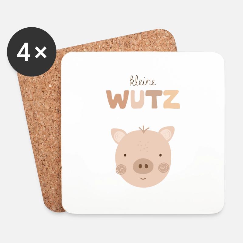 Kleine Wutz beige - Untersetzer (4er-Set) - Weiß