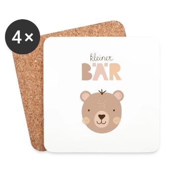 Kleiner Bär beige Kinder Kinderzimmer Dekoration - Untersetzer (4er-Set) - Weiß - Vorne