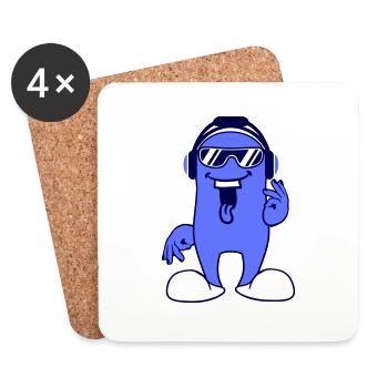 DJ Guy Cool Party Club Music Celebrate Disco Fun - Coasters (set of 4) - white - Front