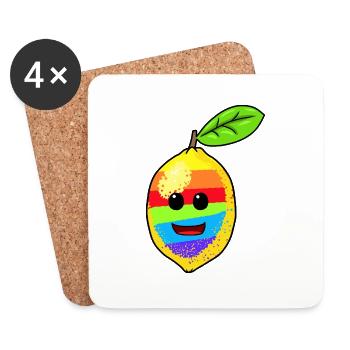 Citron LBGT Rainbow East Fruits Citrons - Dessous de verre (lot de 4) - blanc - Devant