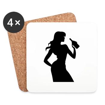 Femme Fun Silhouette - Dessous de verre (lot de 4) - blanc - Devant