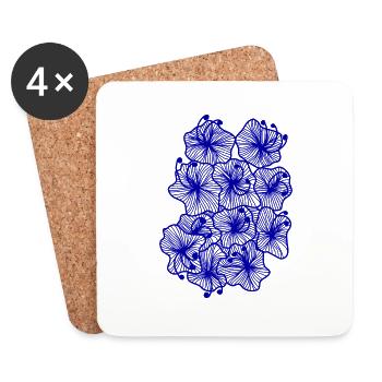 Blumen - Untersetzer (4er-Set) - Weiß - Vorne