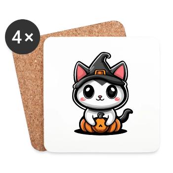 Cat Halloween Cat Baby - Coasters (set of 4) - white - Front