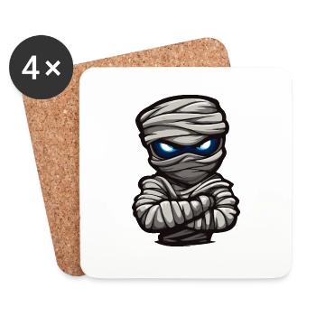 Momie Halloween Bande Dessinée - Dessous de verre (lot de 4) - blanc - Devant