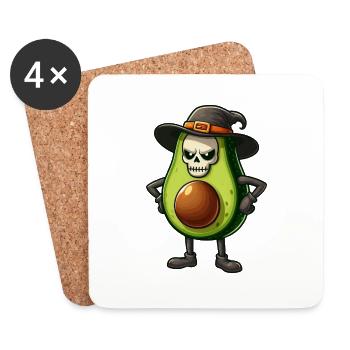 Effrayant Halloween Avocat Monstre Sorcière Dessin animé - Dessous de verre (lot de 4) - blanc - Devant