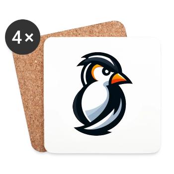 Süßer Pinguin Cartoon Minimalistisch Abstrakt Cool - Untersetzer (4er-Set) - Weiß - Vorne
