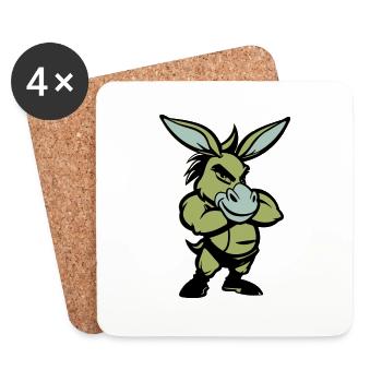 Bande dessinée de l’âne - Dessous de verre (lot de 4) - blanc - Devant