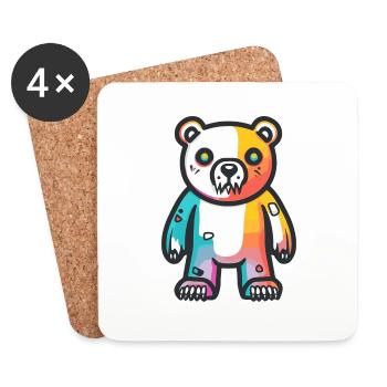 Polar Bear Halloween Comic Funny - Coasters (set of 4) - white - Front
