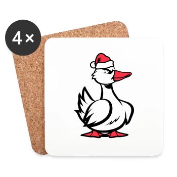 Noël de la bande dessinée de canard - Dessous de verre (lot de 4) - blanc - Devant