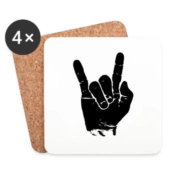 ROCK HAND \m/ - Coasters (set of 4) - white - Front