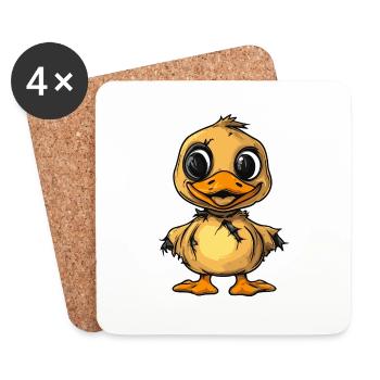Ente Halloween Comic Lustig - Untersetzer (4er-Set) - Weiß - Vorne