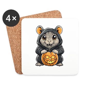Hamster Halloween Comic Lustig - Untersetzer (4er-Set) - Weiß - Vorne