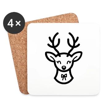 Christmas Reindeer - Coasters (set of 4) - white - Front