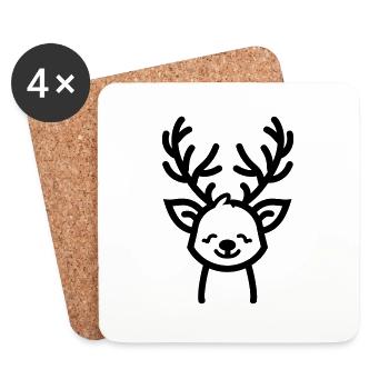 Christmas Reindeer - Coasters (set of 4) - white - Front
