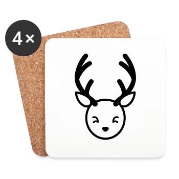 Christmas Reindeer - Coasters (set of 4) - white - Front