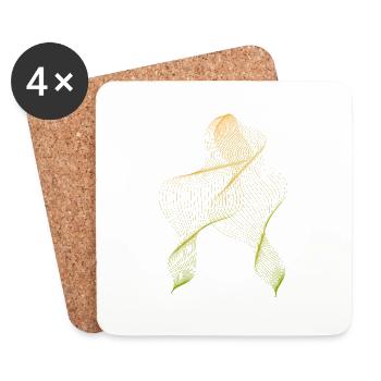 GeoFusion 2 : Formes audacieuses, design géométrique moderne - Dessous de verre (lot de 4) - blanc - Devant