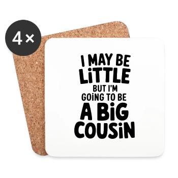 I May be Little but Im Going to be a Big Cousin - Untersetzer (4er-Set) - Weiß - Vorne