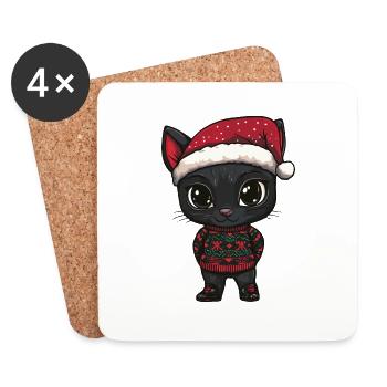 Panther Christmas Comic - Coasters (set of 4) - white - Front