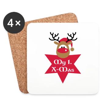 my first Christmas - Coasters (set of 4) - white - Front