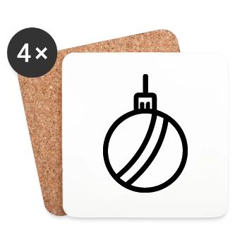 Boule de Noël - Dessous de verre (lot de 4) - blanc - Devant