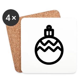 Boule de Noël - Dessous de verre (lot de 4) - blanc - Devant