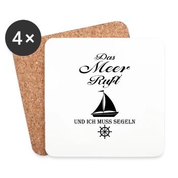 The sea calls sailors - Coasters (set of 4) - white - Front