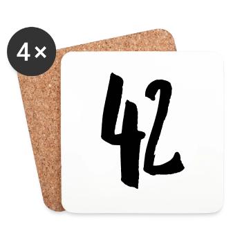 42 - Nombre - VECTEUR - Dessous de verre (lot de 4) - blanc - Devant