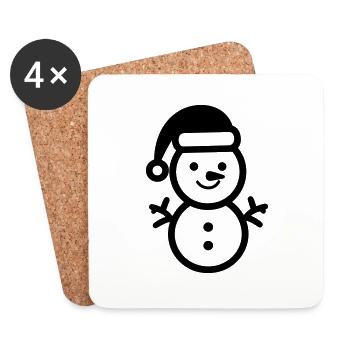 Bonhomme de neige - Dessous de verre (lot de 4) - blanc - Devant