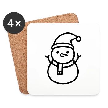 Bonhomme de neige - Dessous de verre (lot de 4) - blanc - Devant