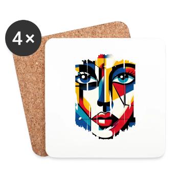 Frauen Girl Power Design Kunst Weiblicher Feminismus Symbol - Untersetzer (4er-Set) - Weiß - Vorne