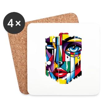Frauen Girl Power Design Kunst Weiblicher Feminismus Symbol - Untersetzer (4er-Set) - Weiß - Vorne