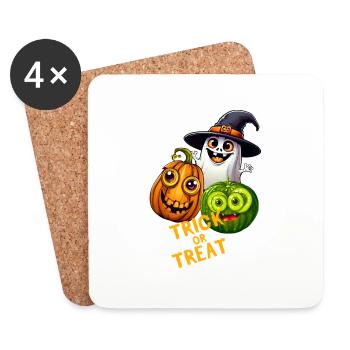 Trick or Treat- Spooky and Silly - Coasters (set of 4) - white - Front