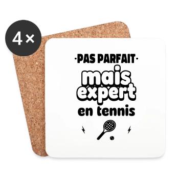 pas parfait expert tennis - Dessous de verre (lot de 4) - blanc - Devant