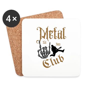 T shirt Design/spruch ,Metal club est born - Untersetzer (4er-Set) - Weiß - Vorne