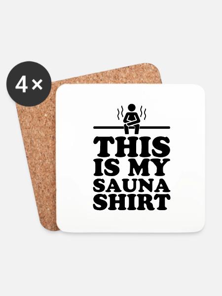 Sauna Wellness Spa - Untersetzer (4er-Set) - Weiß