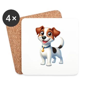 jack russel - Coasters (set of 4) - white - Front