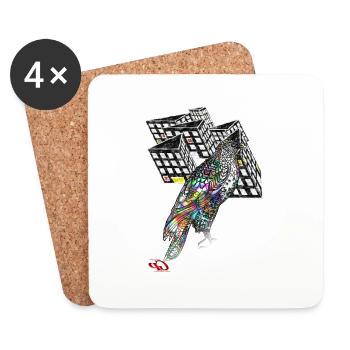 Designer T-Shirt ORIGINAL PAUKNER GRNA - Coasters (set of 4) - white - Front
