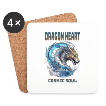 Celestial and Mystical Dragon of the Stars - Coasters (set of 4) - white - Front