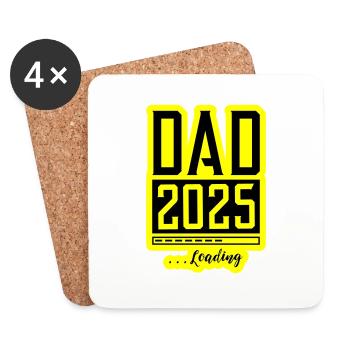 Dad 2025 Loading Papa - Untersetzer (4er-Set) - Weiß - Vorne